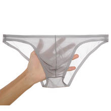Mens Sexy Ice Silk Underwear Briefs Men Ultra thin Transparent Comfortable Panties Low Rise Male Mini Underpant Bikini 2024 - buy cheap