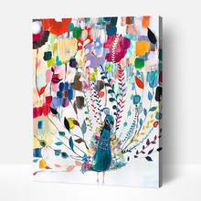 GATYZTORY DIY Painting By Numbers Kits For Adults Peacock Opens Screen Animal Painting Acrylic Coloring By Number Decoration Art 2024 - buy cheap