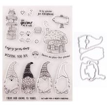 Santa Gnome Seal Stamp with Cutting Dies Stencil Set DIY Scrapbooking Embossing 2024 - buy cheap