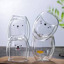 2021 симпатичный медведь-панда, инновационный пивной стакан, es, термостойкая кофейная чашка с двойными стенками, стакан для утреннего молока, сока 2024 - купить недорого