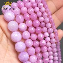 Natural Stone Beads Light Purple Chalcedony Round Beads For Jewelry Making DIY Bracelet Earrings Accessories 15'' 4/6/8/10/12mm 2024 - buy cheap