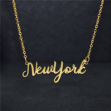 Cadena Vintage de acero inoxidable para Hombre y mujer, gargantilla de Nueva York, Collar de oro, accesorios para joyería 2024 - compra barato