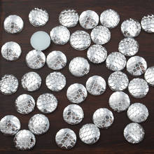 BOLIAO-diamantes de imitación redondos para decoración de ropa, 40 unidades, 12mm (0,47 pulgadas), Color AB, resina, plata, reverso plano 2024 - compra barato