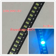200 pçs/lote 1206 3216 gelo azul smd contas de luz led super brilhante diodo emissor luz leds destaque luz indicadora