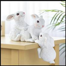 Nordic Ins Creative Office Desk Resin Rabbit Decoration Ornaments Crafts Home Furnishing Crafts Livingroom Animal Figurines Art 2024 - buy cheap