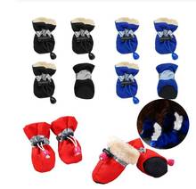 Winter Warm Dog Shoes Anti-slip Pet Shoes for Small Dogs Cats Chihuahua Yorkie Thick Snow Dog Boots Socks 4pcs 2024 - buy cheap