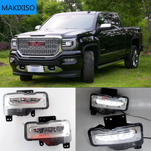 1 Pair LED Daytime Running Light Front Bumper Fog Lights Driving Lamps with Switch for GMC Sierra 1500 2016-2018 2024 - buy cheap