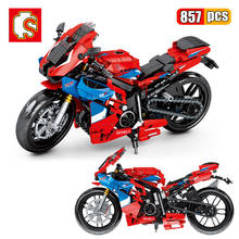 SEMBO 857Pcs Speed Off-Road Motorcycle Building Blocks Technical Mechanical Racing Motorbike Model Bricks Assembly Toy Boys Gift 2024 - buy cheap