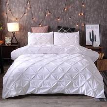 White Duvet Cover Set Pinch Pleat 2/3pcs Twin/Queen/King Size Bedclothes Bedding Sets Luxury Home Hotel Use 2024 - buy cheap