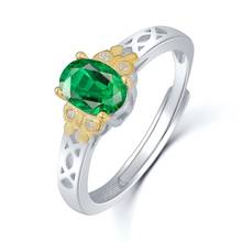 Engagement Wedding Jewelry Oval Cut 0.75ct Emerald Gemstone Ring in 925 Sterling Silver Party Ring For Wedding Band Ring 2024 - buy cheap