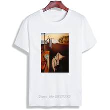 Skipoem engraçado t camisa salvador dali surreal arte algodão o pescoço tshirt plus size manga curta marca camisetas 2024 - compre barato