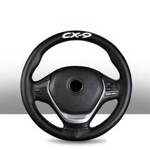 Capa de volante para mazda cx9, acessório para o interior do carro, 15 polegadas, couro legítimo trançado 2024 - compre barato