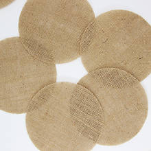 Pieza de Yute Natural Vintage para decoración del hogar, tapete de mesa artesanal, accesorios de Material de retales, para boda, fiesta de navidad 2024 - compra barato