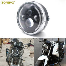 ZORBYZ-faro delantero modificado redondo para Honda, lámpara LED negra de 7 pulgadas con cubierta de anillo cromado para Honda GN125, CG125, CB400, CB500, Cafe Racer, personalizado 2024 - compra barato