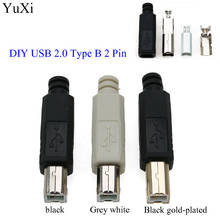 YuXi-Adaptador de montaje de puerto de impresora macho, carcasa de plástico 4 en 1, USB 2,0, tipo B, 2 pines, 1 unidad 2024 - compra barato