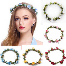 2019 Hirigin Girl Crown Floral Rose Flower Headband Hairband Wedding Hair Garland Headpiece Festival Boho Hippy Beach 2024 - buy cheap