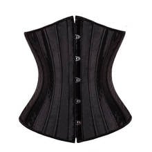 Bustiers 24 Steel Boned Waist Trainer Corset Plus Size For Tummy Control Waist Cincher Body Shaper Stain Gothic Corsets Femme 2024 - buy cheap