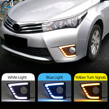 1Pair Car LED Daytime Running Light for Toyota Corolla 2014 2015 2016 DRL Flowing White Day Light Turn Signal Light Fog Lamp 2024 - buy cheap