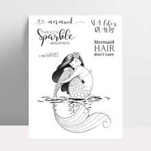 ZhuoAng Mermaid Ｉn Ｔhe Ｗater Clear Stamp for Scrapbooking Rubber Stamp Seal Paper Craft Clear Stamps Card Making 2024 - buy cheap