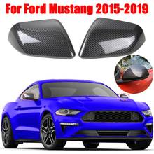 2Pcs ABS Carbon Fiber Rear View Mirror Cover Shell Housing Trim For Ford Mustang 2015 2016 2017 2018 2019 Car Styling Accessory 2024 - buy cheap