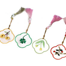 Diy ventilador chinês bordado kit de bookmark needlework flor padrão impresso ponto cruz conjunto de argola artesanal costura arte artesanato 2024 - compre barato