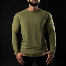 Running Long Sleeve T-shirt Men Fitness Workout Tee Top Gym Men Cotton Breathable Sports Spring Fashion O-Neck Slim Fit Tshirt 2024 - buy cheap