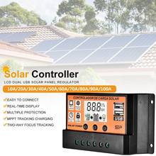 MPPT 10A/20A/30A/40A/50A/60A/70A/80A/90A/100A Auto LCD Screen Solar Charge Controller Dual USB Solar Panel Regulator 2024 - buy cheap