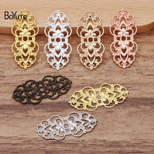 BoYuTe (50 Pieces/Lot) 15*33MM Metal Brass Filigree Flower Materials Diy Hand Made Jewelry Findings Components 2024 - buy cheap