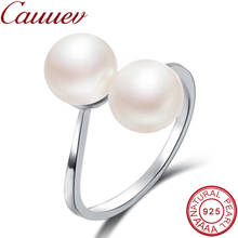 Cauuev2018 модное Ювелирное кольцо с жемчугом из 100% натурального жемчуга, кольца из стерлингового серебра 925 пробы с переплетением, свадебные кольца с жемчугом 2024 - купить недорого