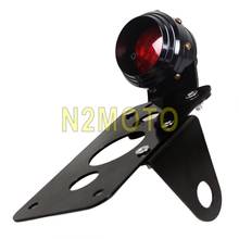 For Chopper Bobber Cafe Racer Black Side Mount License Plate Tail Light Bracket Holder Taillight Custom Tail Brake Light 2024 - buy cheap