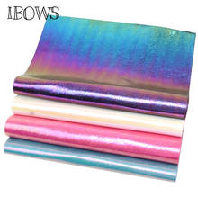 IBOWS 22*30cm Rainbow Burst Crack Metal Faux Synthetic Leather DIY Hair Bow Bags Accessories Handmade Crafts Materials 4pcs/set 2024 - buy cheap