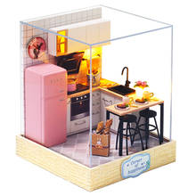 Casa de boneca de madeira diy casas de bonecas móveis em miniatura kit casa música brinquedos para crianças aniversário presentes natal qt27 2024 - compre barato