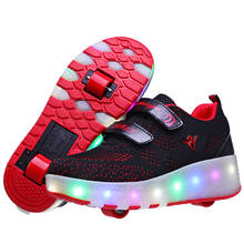 With USB Charging Children Wheel Shoes LED Lighted Fashion Kids Roller Sneakers Boys & Girls Casual Sports Shoe Size 28-41 2024 - buy cheap