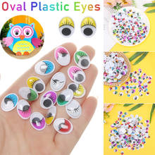 Bonecas 3d espaçosa com olhos em movimento, brinquedo oval colorido feito a mão de plástico, olhos de pelúcia, acessórios para bonecas diy, 100 2024 - compre barato
