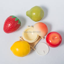 30 г Милая банка для фруктового крема пустая пластиковая банка для косметики яблоко, лимон, персик, клубника, груша, фруктовая банка для крема для рук 2024 - купить недорого