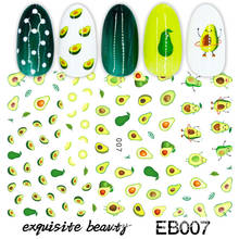 Fruit  Avocado adhesive 3d nail sticker foil nails art decoration cute cartoon designs nail decals manicure supplies tool 2024 - buy cheap