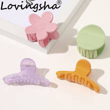 LOVINGSHA Cute Color Girl Hair Accessories Kid Hair Claws Solid Hair Crab Clamps Ponytail Hair Children Holder Rope FC202 2024 - buy cheap