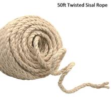 50ft Twisted Sisal Rope For Cat Tree Scratching Post Toy Cat Climbing Frame DIY Weaving Cats Making Desk Legs Binding Rope 2024 - buy cheap