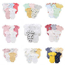 5pcs Baby Rompers 100% Cotton Lnfant Body Short Sleeve Clothing Baby Boy Girl Clothes Baby Bodysuit Jumpsuit Cartoon Printed 2024 - buy cheap