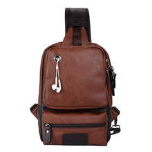 Повседневная модная мужская сумка-мессенджер, сумка через плечо, маленькая сумка на одно плечо, винтажная Мужская нагрудная сумка из искусственной кожи 2024 - купить недорого