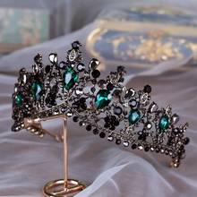Crystal Bridal Tiaras Black Crowns For Women Pageant Diadem Baroque Witch Headband Rhinestone Jewelry Wedding Hair Accessories 2024 - buy cheap