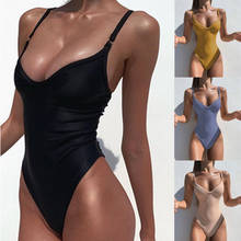 WomenBikini Sexy Bandage Solid Backless Swimsuit Female Bathing Suits Bodysuit Beach Wear New Swim Suit Monokini 2024 - buy cheap