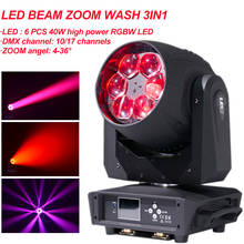 LED Bee Eye 6X40W RGBW 4in1 Moving Head Lighting Rotate Stage Beam Effect Stage Party DJ Euiqpment 255W High Power LED Lamp 2024 - buy cheap