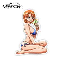 Salto tempo 13cm x 9.1cm sexy menina nami render uma peça anime decalque personalidade estilo do carro engraçado adesivo de vinil à prova dwaterproof água 2024 - compre barato