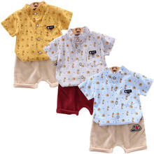Conjunto de roupas impressas para meninos e crianças,, novo, camisa de manga curta, traje para bebês, meninos, traje para crianças, 2024 - compre barato