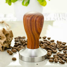 Grau alimentício 51mm espresso tamper café puxar copo imprensa base plana barista acessórios 2024 - compre barato