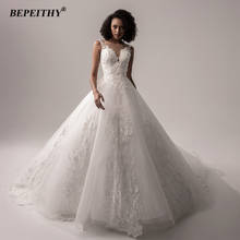 BEPEITHY/кружевные свадебные платья принцессы; 2020; Бальное платье с круглым вырезом без рукавов; Vestidos De Novia; Свадебное платье со шлейфом 2024 - купить недорого
