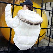 White Duck Down Jacket Winter Coat Woman 2020 Hooded Loose Thick Short Coat Women Big Fur Collar Chaqueta Mujer KJ439 2024 - buy cheap
