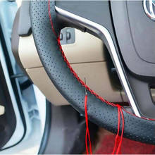 Car shape hand-stitched DIY steering wheel cover for hyundai ix35 fiat stilo peugeot 407 vw up subaru impreza fiat audi a4 b6 2024 - buy cheap