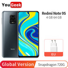 Глобальная версия Xiaomi Redmi Note 9S 4 Гб RAM 64 ГБ ROM мобильный телефон Snapdragon 720G 5020 мАч 48MP Quad Camera 6,67 "FHD + экран 2024 - купить недорого